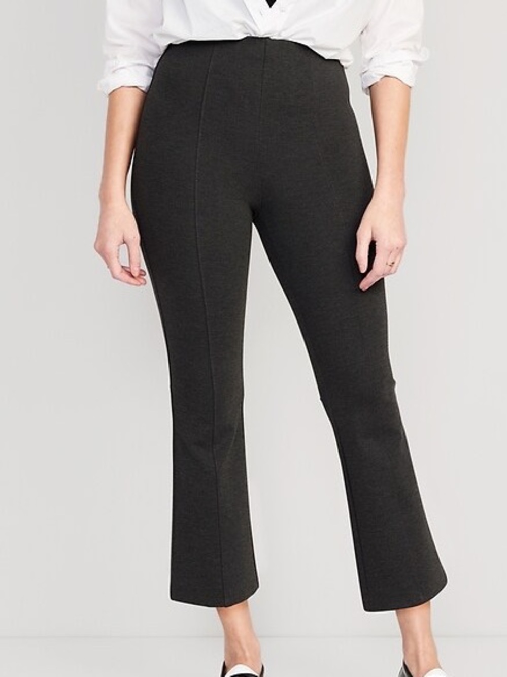 Old Navy Women’s High-Rise Stevie Charcoal Cropped Flare Pants